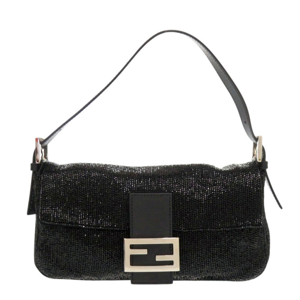 Fendi Mamma Bucket beaded leather black Handbag